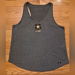 Under Armour Women's L Gray U.S. Army Racerback Tank Top